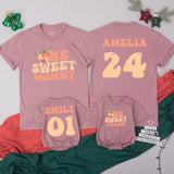 Custom Matching Family Peach Birthday Shirts - One Sweet Peach Design for Baby, Toddler, Kids, Mom, and Dad - Soft Cotton 1st Birthday Outfit