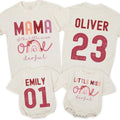 Custom Matching Family Shirts for 1st Birthday, Little Miss Onederful Rainbow Outfit, Soft Cotton Baby Bodysuit, Mom Dad and Toddler Tees