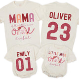 Custom Matching Family Shirts for 1st Birthday, Little Miss Onederful Rainbow Outfit, Soft Cotton Baby Bodysuit, Mom Dad and Toddler Tees