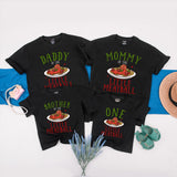 Custom Matching Family Shirts with 'Little Meatball' Artwork for Baby's 1st Birthday, Soft Cotton Outfits for Mom, Dad, and Siblings
