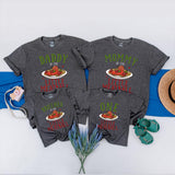 Custom Matching Family Shirts with 'Little Meatball' Artwork for Baby's 1st Birthday, Soft Cotton Outfits for Mom, Dad, and Siblings