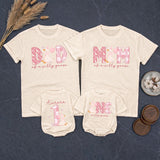 Custom Matching Family Shirts with Silly Goose Artwork for Baby's 1st Birthday, Soft Cotton Romper and Tees, Perfect for Celebrations