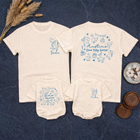Custom Matching Family Shirts with Silly Goose Artwork, Personalized 1st Birthday Outfit for Baby Boy, Toddler, Mom, Dad, Soft Cotton Tee