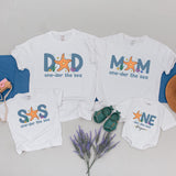 Custom Matching Family Shirts with Starfish & Sea Creatures, Baby Boy 1st Birthday Outfit, Soft Cotton Tee for Mom, Dad, Kids, and Toddler