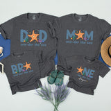 Custom Matching Family Shirts with Starfish & Sea Creatures, Baby Boy 1st Birthday Outfit, Soft Cotton Tee for Mom, Dad, Kids, and Toddler