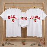 Custom Matching Family Strawberry Birthday Shirts, Sweet One Baby Bodysuit, Mom Dad First Birthday Outfit, Soft Cotton Party Tees