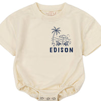 Custom Matching Family Vacation Shirts and Baby Romper, Tropical Beach Design, Miami 2026, Soft Cotton, Sizes Newborn to 2XL