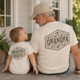 Custom Matching Grandpa and Baby Outfits with Camo Print, Personalized Names, Soft Cotton Shirts and Rompers for Family Bonding Moments