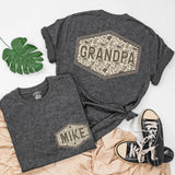 Custom Matching Grandpa and Baby Outfits with Camo Print, Personalized Names, Soft Cotton Shirts and Rompers for Family Bonding Moments