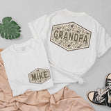 Custom Matching Grandpa and Baby Outfits with Camo Print, Personalized Names, Soft Cotton Shirts and Rompers for Family Bonding Moments