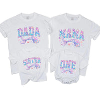 Custom Mermaid Family Shirts & Baby Romper with Whale Art, Soft Cotton Outfit for First Birthday, Matching NB-2XL, Perfect for Photoshoots