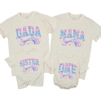 Custom Mermaid Family Shirts & Baby Romper with Whale Art, Soft Cotton Outfit for First Birthday, Matching NB-2XL, Perfect for Photoshoots