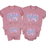 Custom Mermaid Family Shirts & Baby Romper with Whale Art, Soft Cotton Outfit for First Birthday, Matching NB-2XL, Perfect for Photoshoots