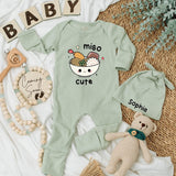 Custom Miso Cute Baby Bodysuit Adorable Noodles Outfit Soft Cotton Newborn Gift Personalized Infant Clothes Foodie Parents Shower Present