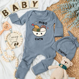Custom Miso Cute Baby Bodysuit Adorable Noodles Outfit Soft Cotton Newborn Gift Personalized Infant Clothes Foodie Parents Shower Present