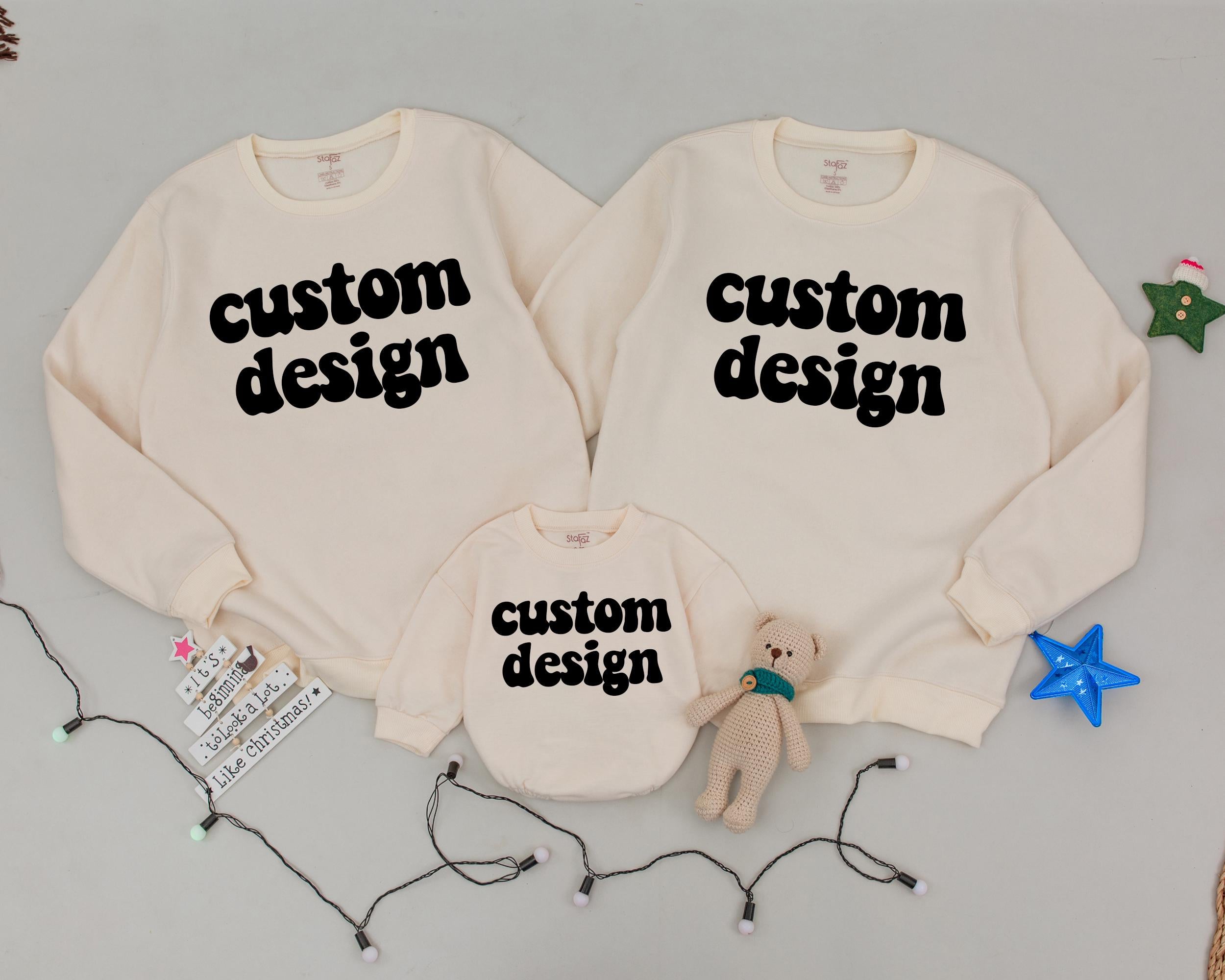 Custom Mom and Baby Matching Sweatshirt Soft Cotton Outfit Minimalist Text Design Ideal Christmas Gift Family Coordinated Apparel