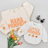 Custom Mommy and Me Matching Pumpkin Sweatshirt or Baby Romper, Fall Family Outfit, Soft Cotton for Baby, Toddler, Mom, Autumn Gift