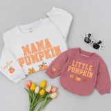 Custom Mommy and Me Matching Pumpkin Sweatshirt or Baby Romper, Fall Family Outfit, Soft Cotton for Baby, Toddler, Mom, Autumn Gift