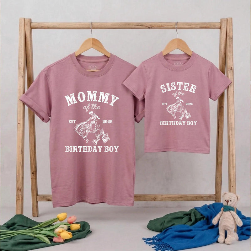 Custom My First Rodeo 1st Birthday Outfit for Baby, Kids, Mommy & Daddy, Western Cowboy Family T-Shirts & Romper, Soft Cotton Party Wear