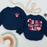 Custom In My Valentine Era Baby Romper with Heart Cherub Rainbow Design Infant Valentine's Day Outfit Soft Cotton Toddler Clothes