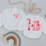 Custom In My Valentine Era Baby Romper with Heart Cherub Rainbow Design Infant Valentine's Day Outfit Soft Cotton Toddler Clothes