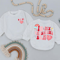 Custom In My Valentine Era Baby Romper with Heart Cherub Rainbow Design Infant Valentine's Day Outfit Soft Cotton Toddler Clothes