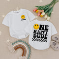 Custom Name Baby Birthday Romper Smiley Face Outfit First Celebration One Happy Dude Cotton Comfortable Party Attire