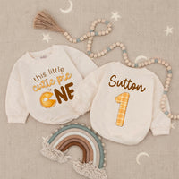 Custom Name Fall Birthday Baby Romper with Pumpkin Pie Design Soft Cotton Outfit for First Thanksgiving or 1st Birthday Party Celebration