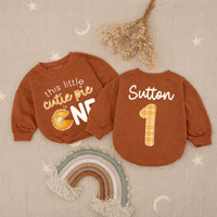 Custom Name Fall Birthday Baby Romper with Pumpkin Pie Design Soft Cotton Outfit for First Thanksgiving or 1st Birthday Party Celebration