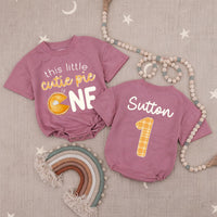 Custom Name Fall Birthday Baby Romper with Pumpkin Pie Design Soft Cotton Outfit for First Thanksgiving or 1st Birthday Party Celebration