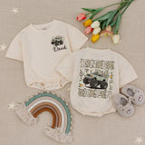 Custom Name Kindergarten Truck Shirt for Boys, Camo Monster Truck Kids Long Sleeve Romper, Back to School Outfit, Soft Cotton Tee