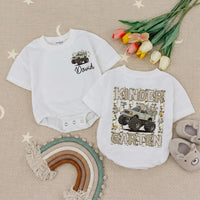 Custom Name Kindergarten Truck Shirt for Boys, Camo Monster Truck Kids Long Sleeve Romper, Back to School Outfit, Soft Cotton Tee