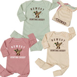 Custom Newborn Hunting Buddy Outfit with Duck Graphic, Personalized Baby Hat, Soft Cotton Coming Home Set for Boys or Girls
