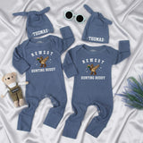 Custom Newborn Hunting Buddy Outfit with Duck Graphic, Personalized Baby Hat, Soft Cotton Coming Home Set for Boys or Girls