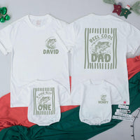 Custom Matching Family Fishing Birthday Outfits, O-Fish-Ally One Baby Bodysuit & Reel Cool Dad Tee, Soft Cotton Shirts for Celebrations