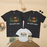 Custom One Happy Camper First Birthday Shirt for Baby or Toddler, Family Outdoor Adventure Outfit Matching Camping Birthday Gift