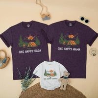 Custom One Happy Camper First Birthday Shirt for Baby or Toddler, Family Outdoor Adventure Outfit Matching Camping Birthday Gift
