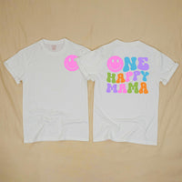 Custom One Happy Girl First Birthday Romper & Matching Family Shirts, Soft Cotton Baby Bodysuit & Adult T-Shirts for Celebrations