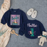 Custom One Lucky Duck First Birthday Girl Romper, Pink Striped Duck Hunting Outfit, Soft Cotton Bubble Romper for Cake Smash Photos