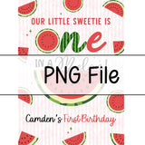 Custom One in a Melon Silk Birthday Banner, Watermelon Theme Party Backdrop for Baby or Toddler Girl's 1st Summer Celebration