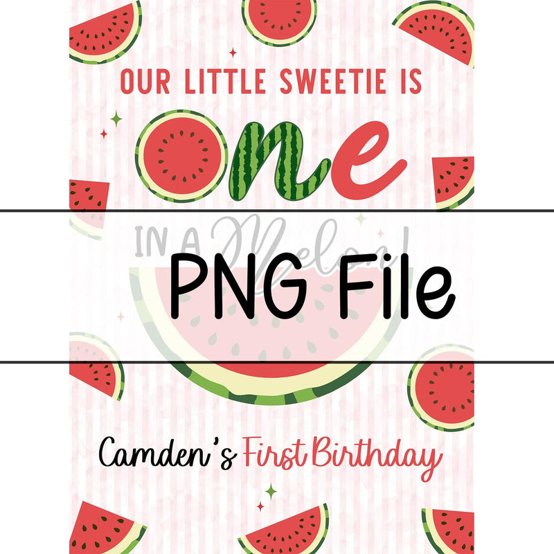 Custom One in a Melon Silk Birthday Banner, Watermelon Theme Party Backdrop for Baby or Toddler Girl's 1st Summer Celebration