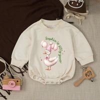 Custom One Silly Goose Birthday Banner & Romper Set for Baby Girls, Pink Gingham Design, Perfect for 1st Birthday Party or Milestone Photos