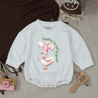 Custom One Silly Goose Birthday Banner & Romper Set for Baby Girls, Pink Gingham Design, Perfect for 1st Birthday Party or Milestone Photos
