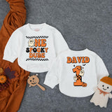Custom One Spooky Dude Baby Romper for 1st Halloween, Soft Cotton Matching Family Outfit, Personalized 1st Birthday Boy Pumpkin Design