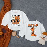 Custom One Spooky Dude Baby Romper for 1st Halloween, Soft Cotton Matching Family Outfit, Personalized 1st Birthday Boy Pumpkin Design
