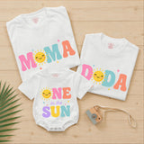 Custom 'One in the Sun' Matching Family Shirts for Baby, Mom, Dad - Summer 1st Birthday Outfit in Soft Cotton with Sunny Design