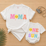 Custom 'One in the Sun' Matching Family Shirts for Baby, Mom, Dad - Summer 1st Birthday Outfit in Soft Cotton with Sunny Design