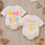 Custom 'One in the Sun' Matching Family Shirts for Baby, Mom, Dad - Summer 1st Birthday Outfit in Soft Cotton with Sunny Design
