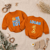 Custom One Sweet Boy Cookie Print Baby Romper, Long Sleeve Bodysuit for 1st Birthday, Newborn Outfit, Soft Cotton Gift for Baby Boy