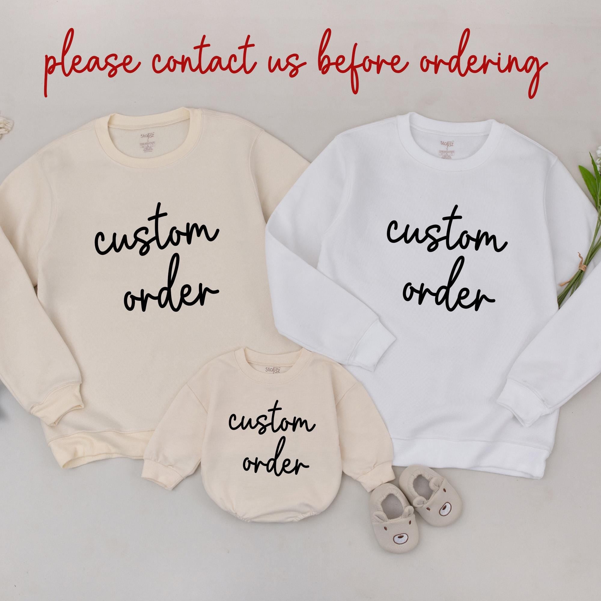 Custom Order Matching Family Sweatshirts Baby Bodysuit Pregnancy Announcement Baby Shower Gift Soft Cotton Infant Outfits Birthday Idea